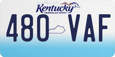 KY license plate 480VAF