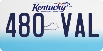 KY license plate 480VAL