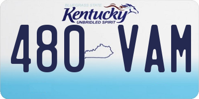 KY license plate 480VAM