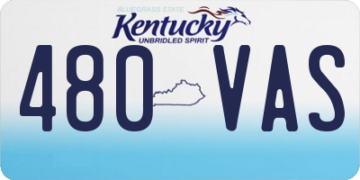 KY license plate 480VAS