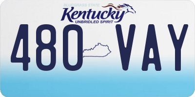 KY license plate 480VAY