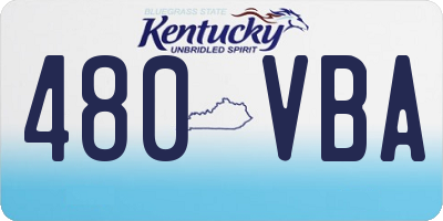 KY license plate 480VBA