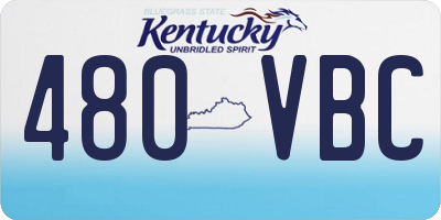 KY license plate 480VBC