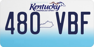 KY license plate 480VBF