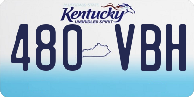 KY license plate 480VBH