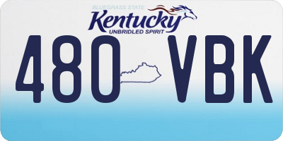 KY license plate 480VBK