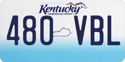 KY license plate 480VBL