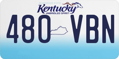 KY license plate 480VBN