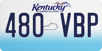 KY license plate 480VBP