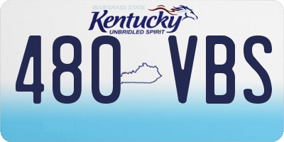 KY license plate 480VBS