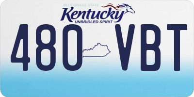 KY license plate 480VBT