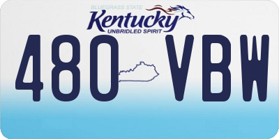 KY license plate 480VBW