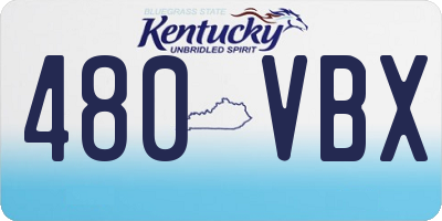KY license plate 480VBX
