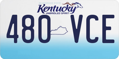 KY license plate 480VCE