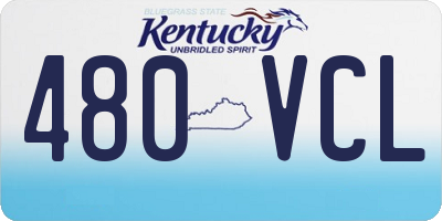 KY license plate 480VCL