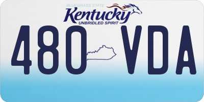 KY license plate 480VDA