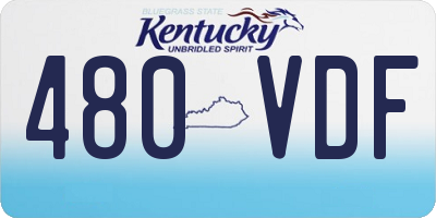 KY license plate 480VDF