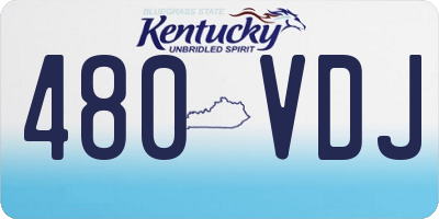 KY license plate 480VDJ