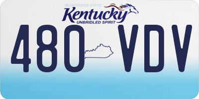 KY license plate 480VDV