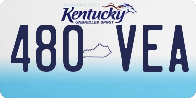 KY license plate 480VEA