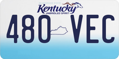 KY license plate 480VEC