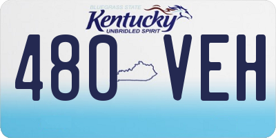 KY license plate 480VEH