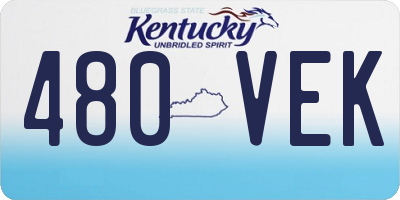 KY license plate 480VEK