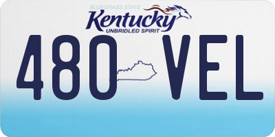 KY license plate 480VEL
