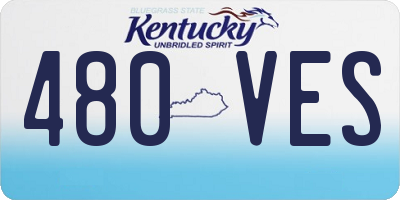 KY license plate 480VES