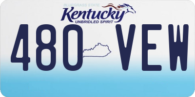 KY license plate 480VEW