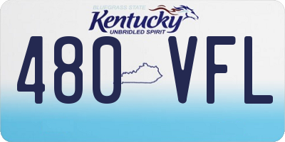 KY license plate 480VFL