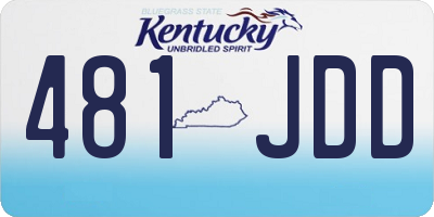 KY license plate 481JDD