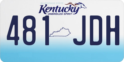 KY license plate 481JDH