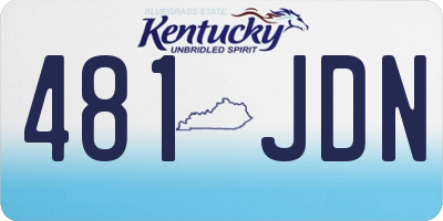 KY license plate 481JDN