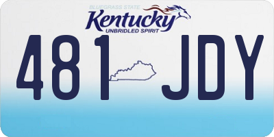 KY license plate 481JDY