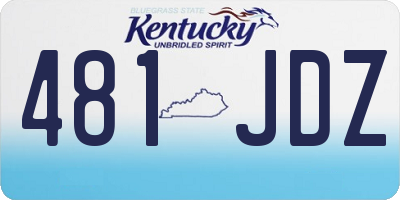 KY license plate 481JDZ