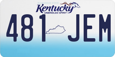 KY license plate 481JEM