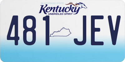 KY license plate 481JEV