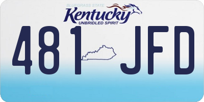 KY license plate 481JFD