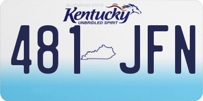 KY license plate 481JFN
