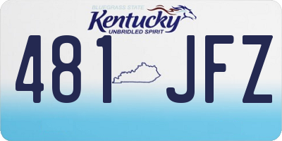 KY license plate 481JFZ