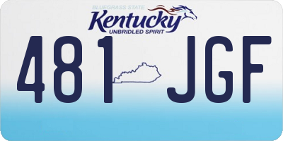 KY license plate 481JGF