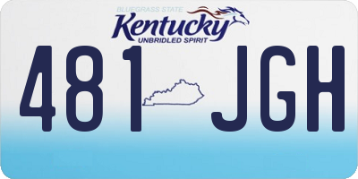 KY license plate 481JGH