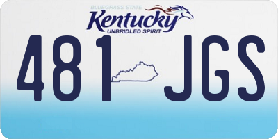 KY license plate 481JGS