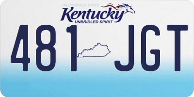 KY license plate 481JGT