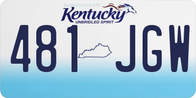 KY license plate 481JGW