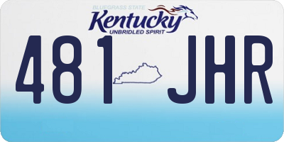 KY license plate 481JHR