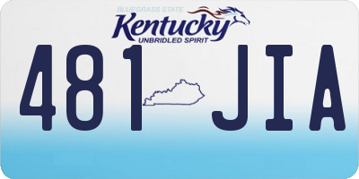 KY license plate 481JIA