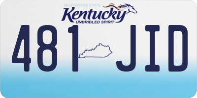 KY license plate 481JID
