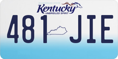 KY license plate 481JIE